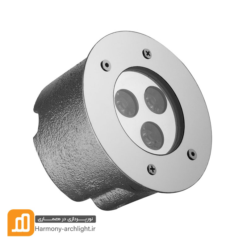 چراغ استخری گرد 3 وات دفنی تک رنگ